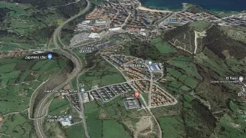 Vista a&eacute;rea de la zona de La Loma (Castro Urdiales)