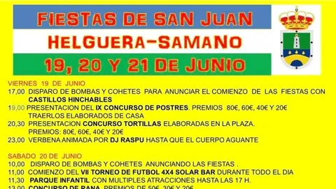 Programa fiestas de San Juan 2026 en Helguera (Sámano -  Castro Urdiales)