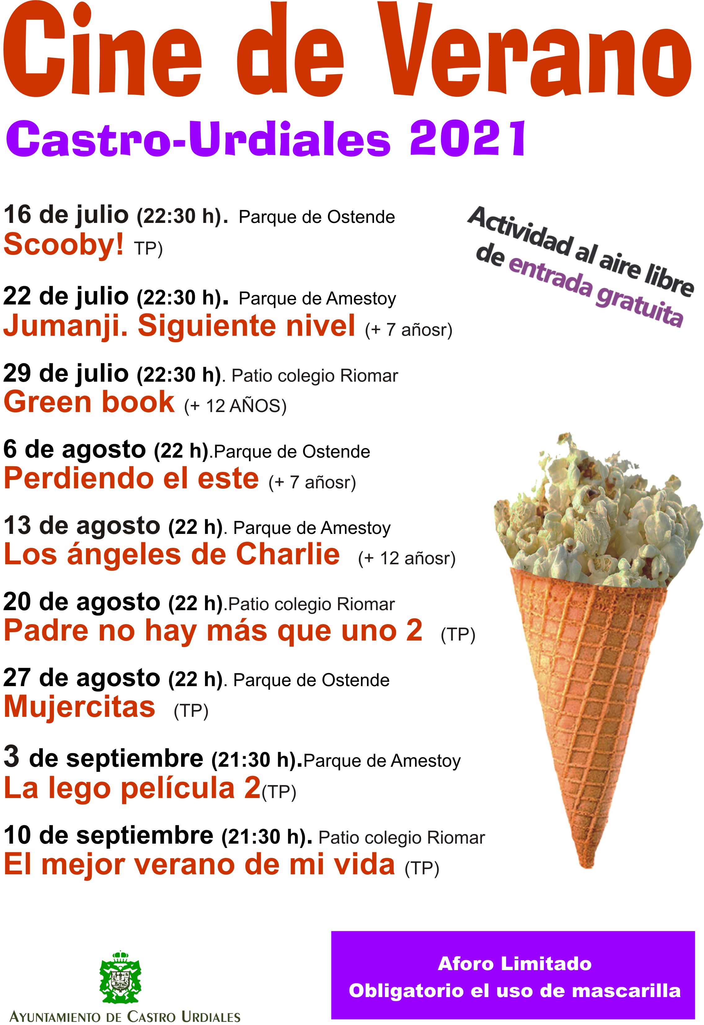 cine de verano 2021 cartel