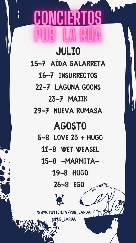 202207 conciertos pub la rua verano 2022