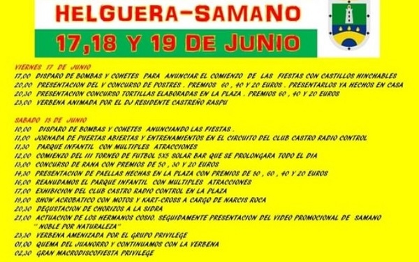 Programa de fiestas 2022 en Helguera - Sámano (Castro Urdiales)