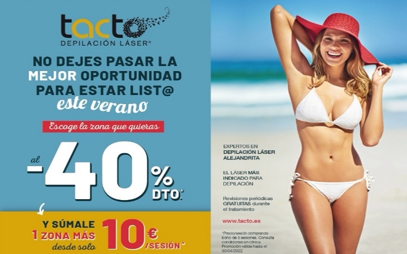 Prepara tu verano en TACTO Castro Urdiales ¡con un 40% de descuento!