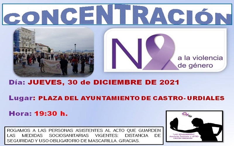 Las Sinsombrero convocan nueva concentración contra la Violencia Machista este jueves en Castro Urdiales