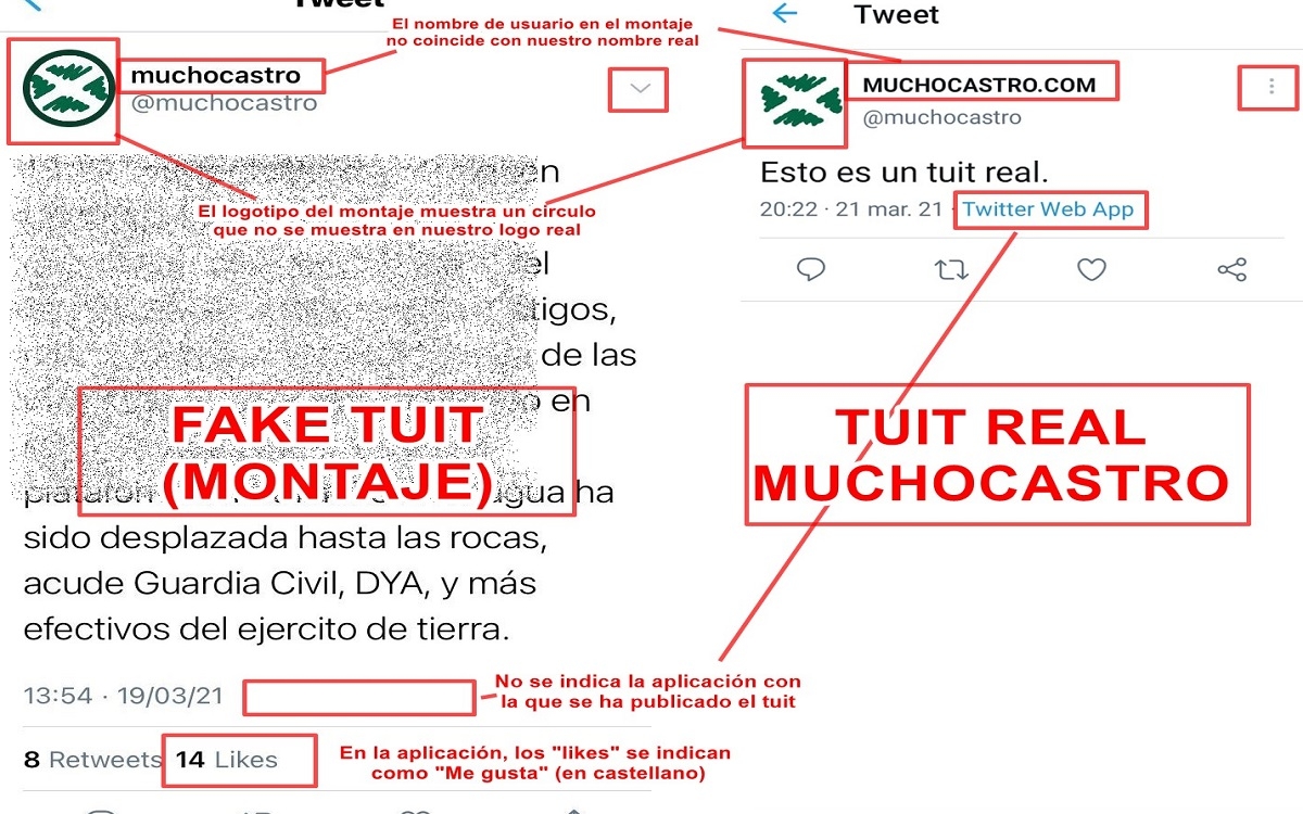 El supuesto tuit de MUCHOCASTRO sobre el accidente militar en Castro Urdiales fue en realidad un montaje (fake tweet)
