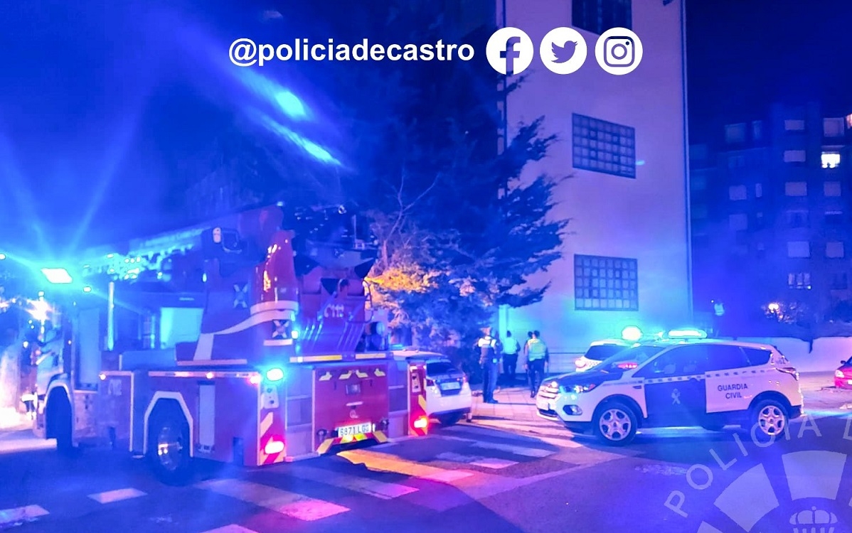Cuatro personas trasladadas al Hospital tras un incendio en Castro Urdiales