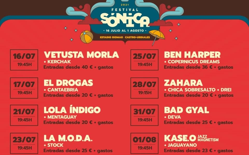 Nueva hora oficial de inicio de la venta de entradas del Festival Sónica de Castro Urdiales 2021