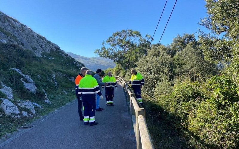 Liendo supervisa las labores de mantenimiento de varios tramos del Camino de Santiago y Vías Verdes de Castro Urdiales