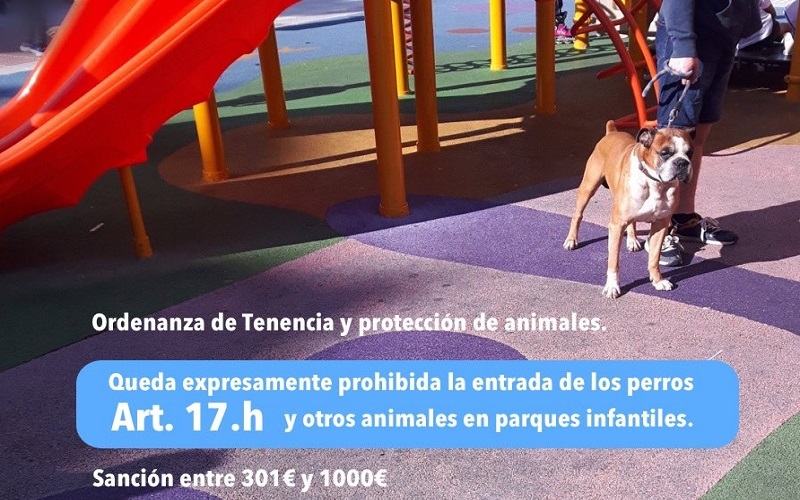 La Policía Local recuerda que no está permitida la entrada de animales a los parques infantiles de Castro Urdiales