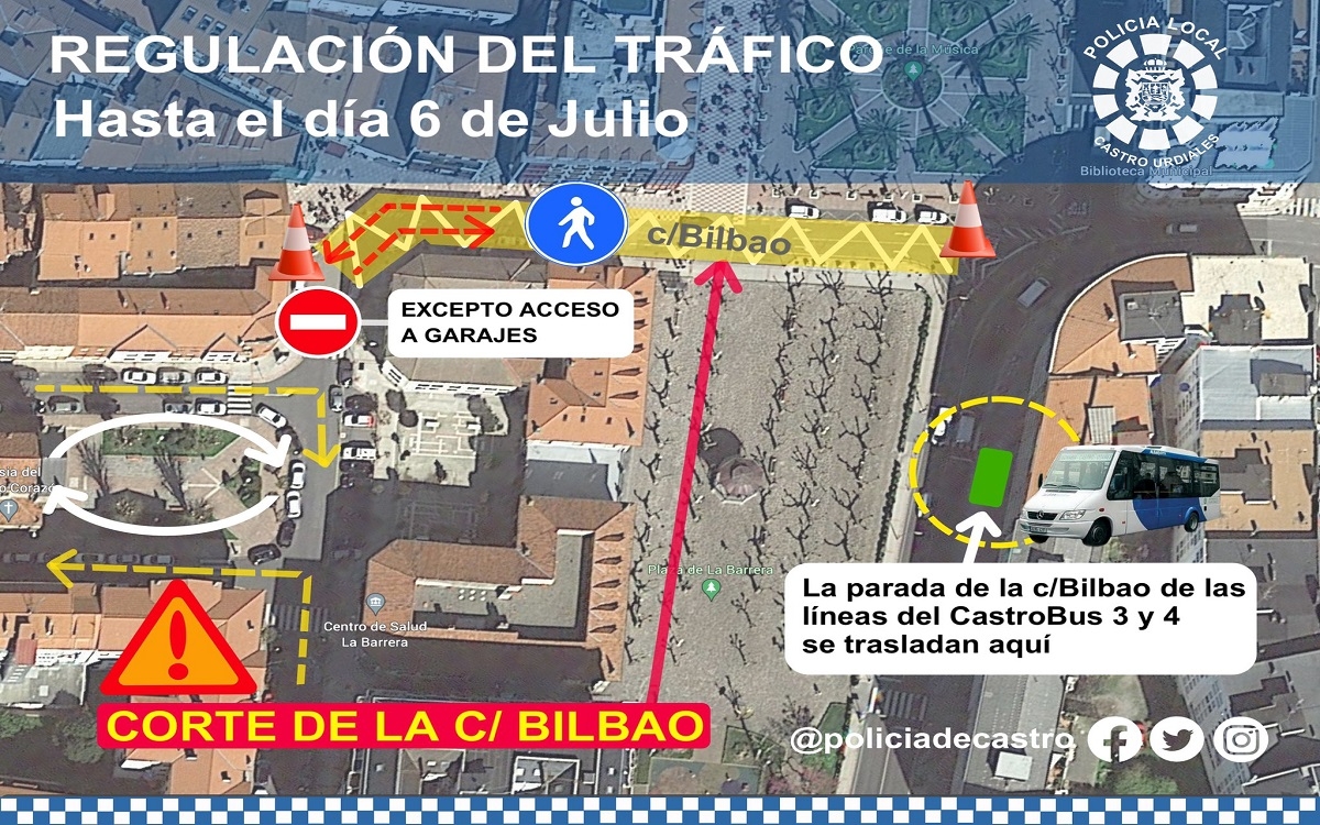 Anuncian el corte de la calle Bilbao de Castro Urdiales hasta el día 6 de julio