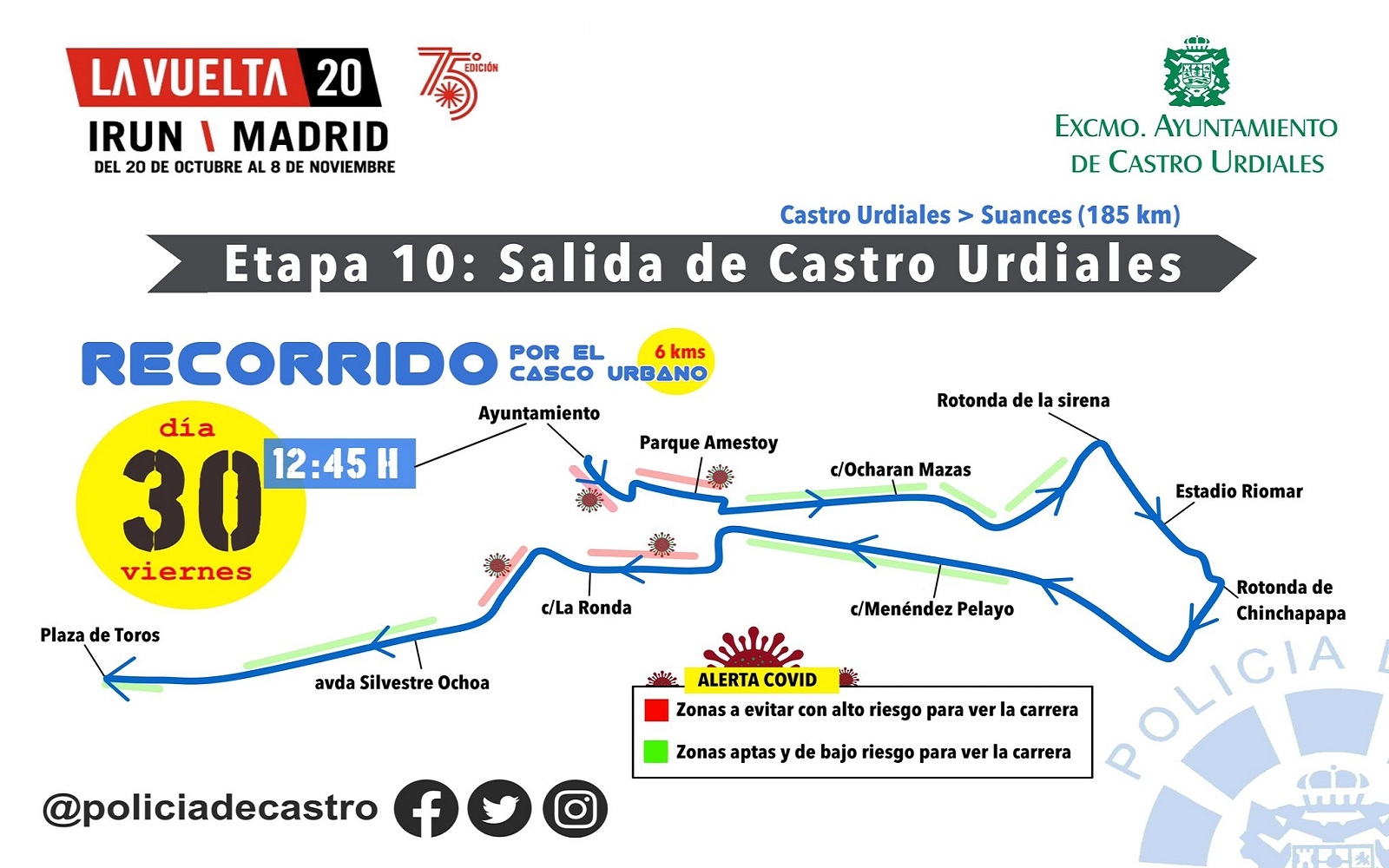 Recorrido por las calles de Castro Urdiales de la etapa de &quot;La Vuelta 2020&quot;