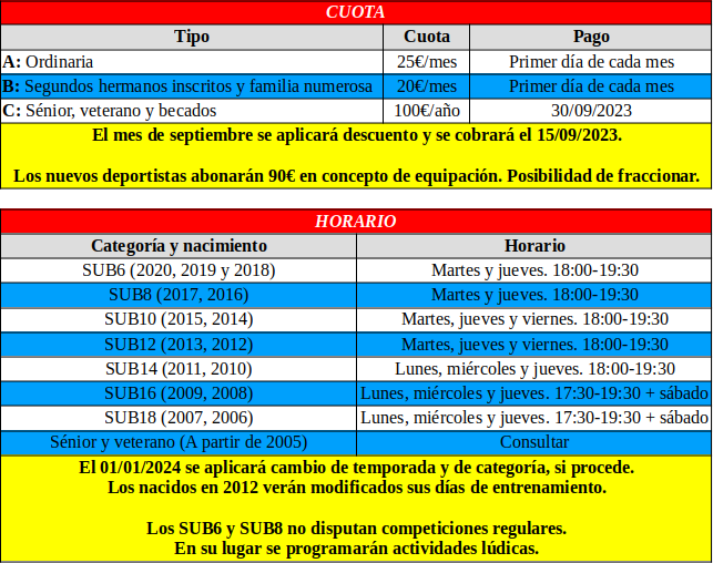 Horario 2023-2024